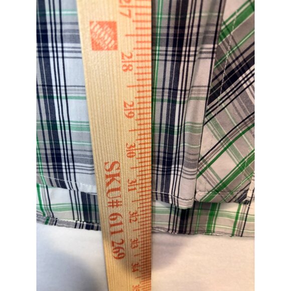 Ecko Unltd Mens Plaid Short Sleeve Button-Up Shirt Large Green/Gray - Picture 10 of 14